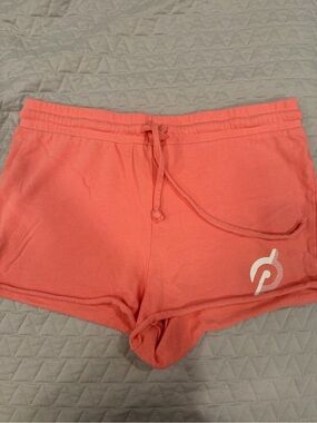 Peloton Coral Pink Drawstring Athletic Shorts